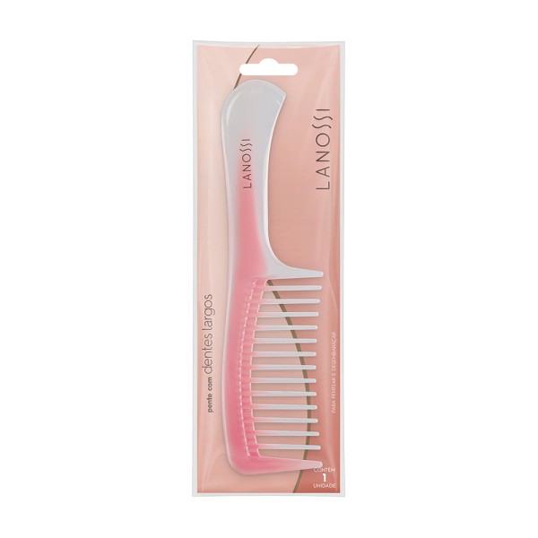 Encontraproduto.com.br - Pente com Dentes Largos Uso Diário Rosé Lanossi