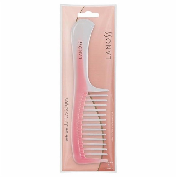 Encontraproduto.com.br - Pente com Dentes Largos Uso Diário Rosé Lanossi