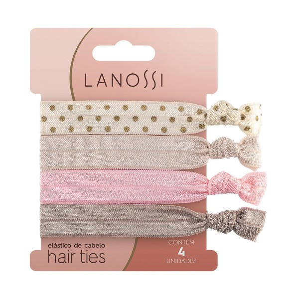 Encontraproduto.com.br - Elástico de Cabelo Hair Ties Ballet Lanossi 4 Unidades