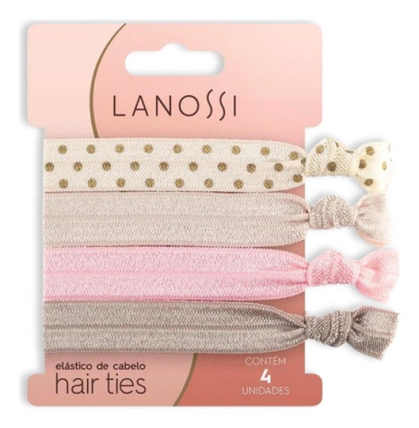 Encontraproduto.com.br - Elástico de Cabelo Hair Ties Ballet Lanossi 4 Unidades