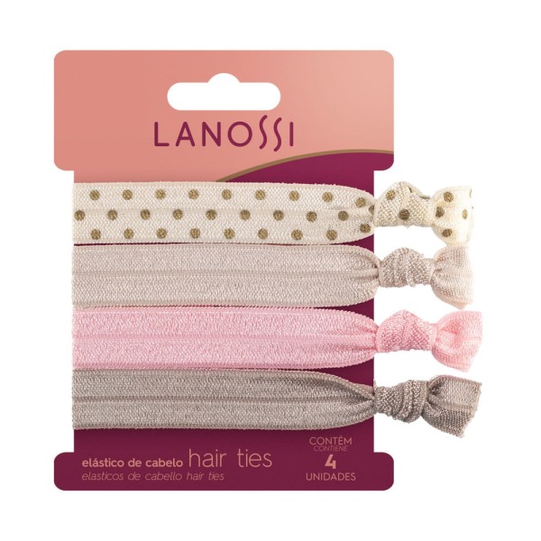 Encontraproduto.com.br - Elástico de Cabelo Hair Ties Ballet Lanossi 4 Unidades
