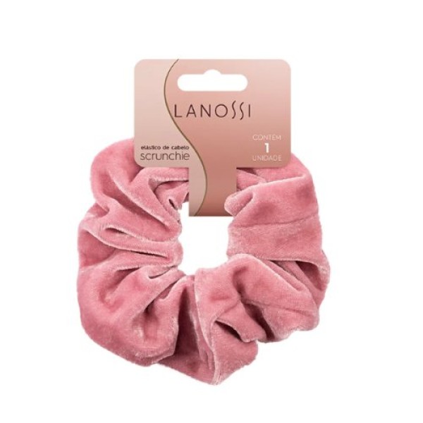 Elastico Para Cabelo Ref. LS2538 Scrunchie Rose - Lanossi