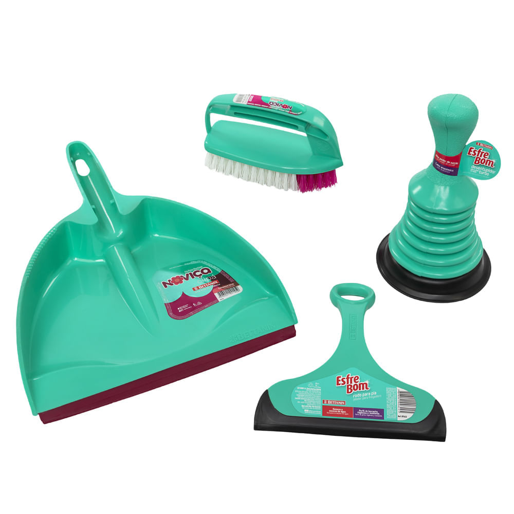 Encontraproduto.com.br - Kit de Limpeza Noviça 4 Peças Bettanin