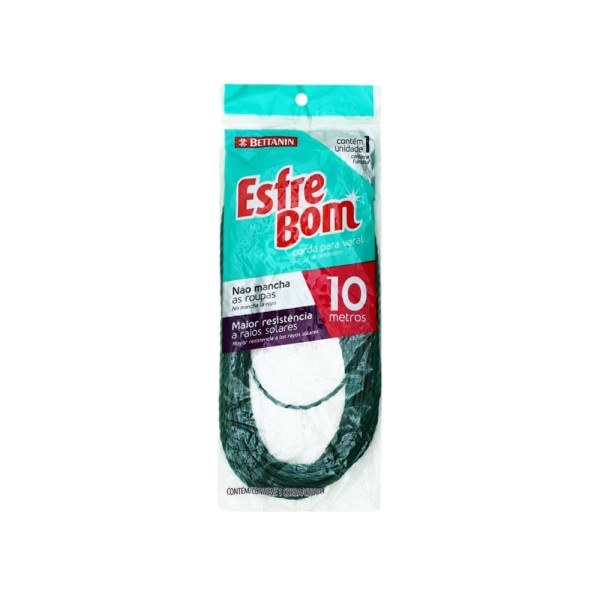 Encontraproduto.com.br - Corda para Varal Revestida EsfreBom Verde 10m - Bettanin