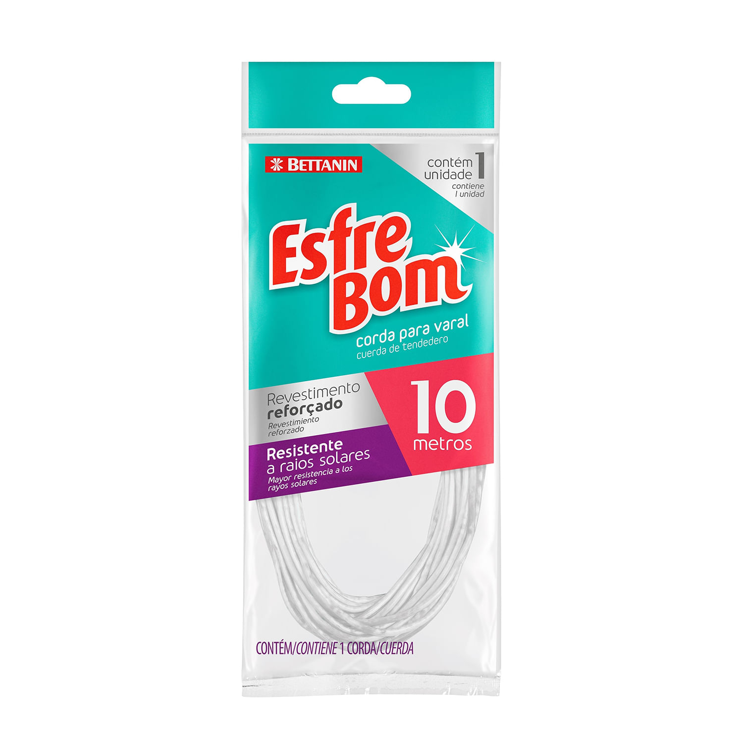 Encontraproduto.com.br - Corda para Varal com Revestimento Reforçado 10m EsfreBom Bettanin