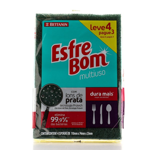Encontraproduto.com.br - Esponja Bettanin Esfrebom Multiuso Embalagem Econômica com 4 un