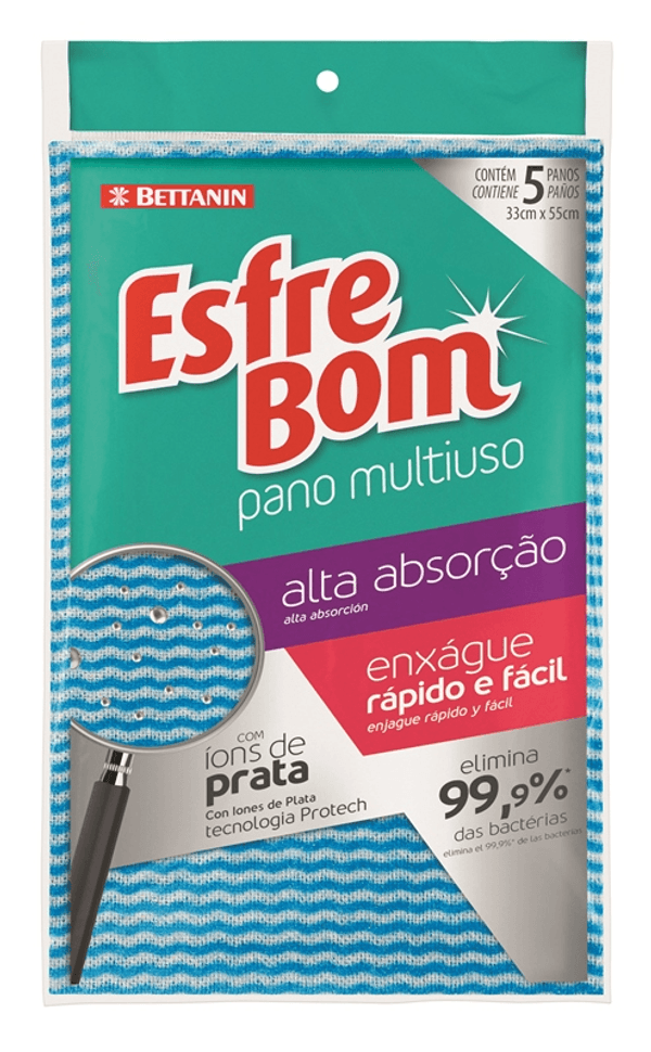 Pano Multiuso Antibacteriano Almofada Azul EsfreBom Bettanin