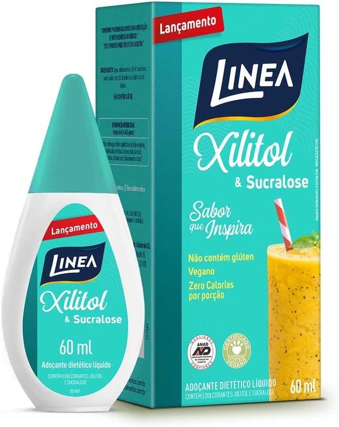 Encontraproduto.com.br - Adoçante Xilitol e Sucralose 60ml - Linea