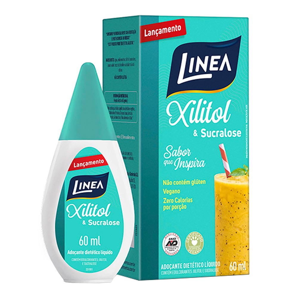 Encontraproduto.com.br - Adoçante Xilitol e Sucralose 60ml - Linea