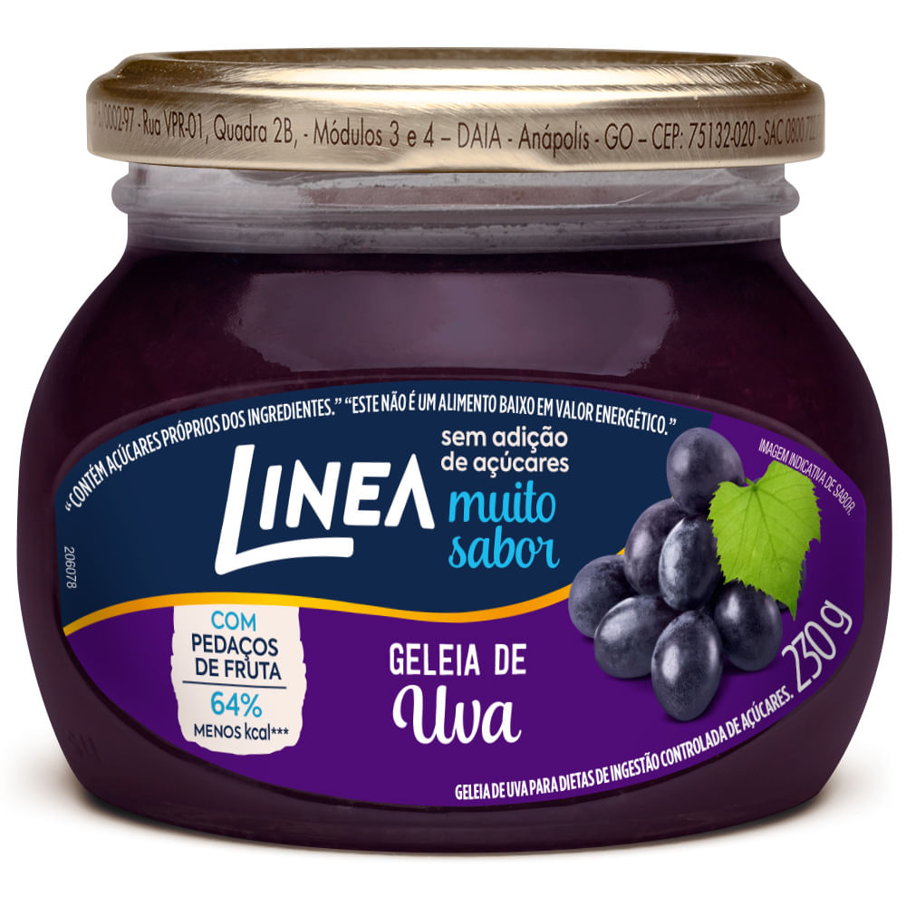 Encontraproduto.com.br - Geleia Linea Uva Vidro com 230g