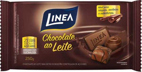 Encontraproduto.com.br - Barra Chocolate Ao Leite Zero Açúcar 250g - Linea