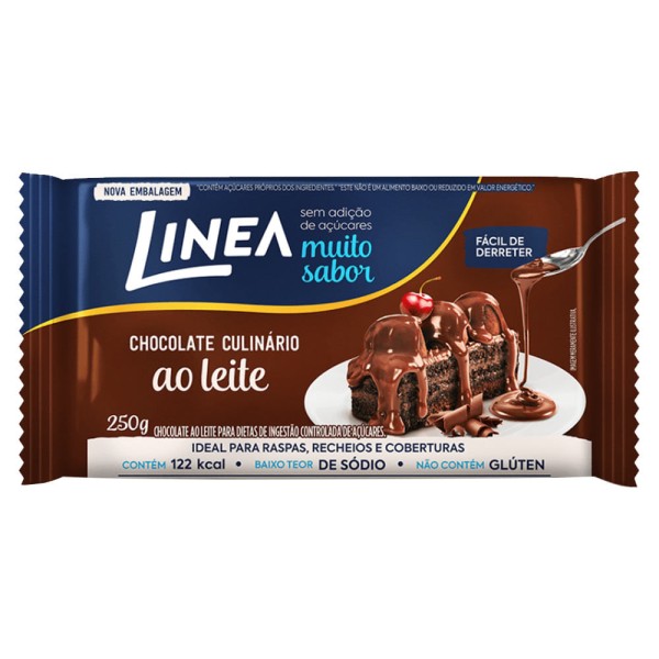 Encontraproduto.com.br - Barra Chocolate Ao Leite Zero Açúcar 250g - Linea