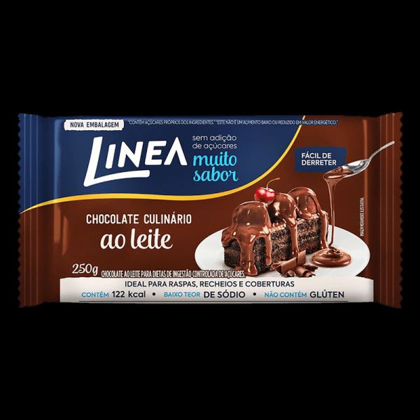 Encontraproduto.com.br - Barra Chocolate Ao Leite Zero Açúcar 250g - Linea