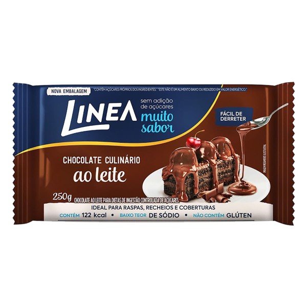 Encontraproduto.com.br - Barra Chocolate Ao Leite Zero Açúcar 250g - Linea