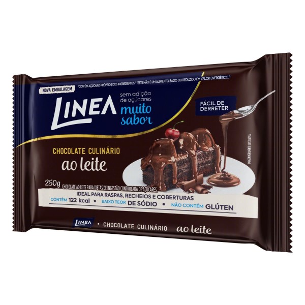 Encontraproduto.com.br - Barra Chocolate Ao Leite Zero Açúcar 250g - Linea