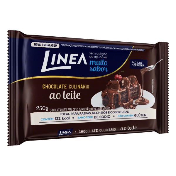 Encontraproduto.com.br - Barra Chocolate Ao Leite Zero Açúcar 250g - Linea