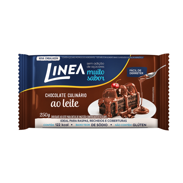 Encontraproduto.com.br - Barra Chocolate Ao Leite Zero Açúcar 250g - Linea