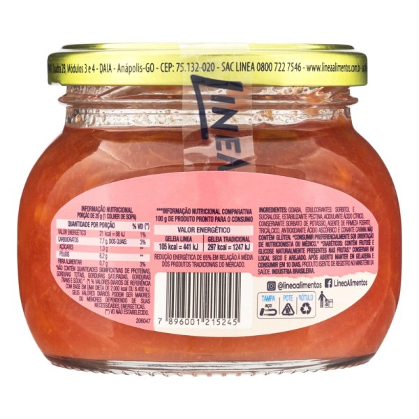 Encontraproduto.com.br - Geléia Goiaba Zero Açúcar 230g - Linea
