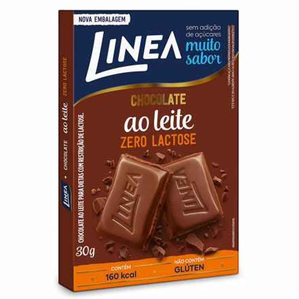 Encontraproduto.com.br - Chocolate Zero Lactose Linea Ao Leite Caixeta com 30g