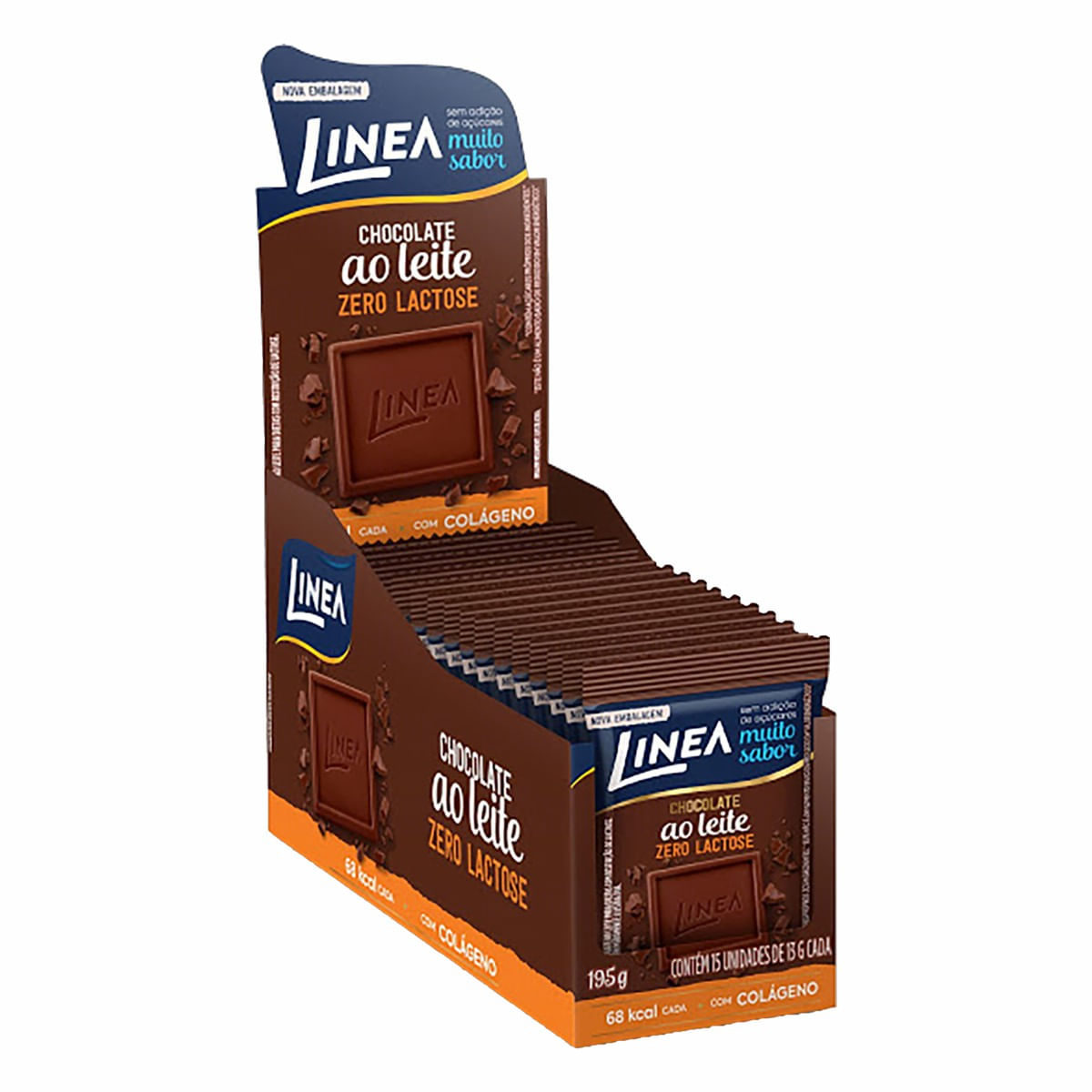 Encontraproduto.com.br - Mini Tablete de Chocolate Ao Leite Zero Lactose Zero Açúcar 13g - Linea