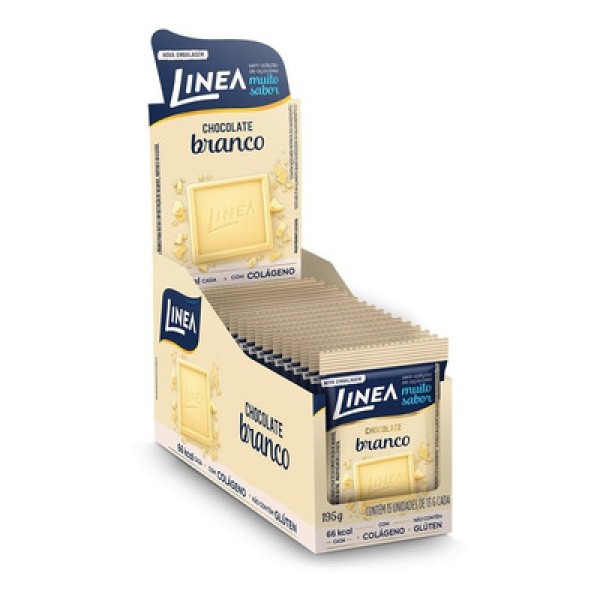 Encontraproduto.com.br - Chocolate Branco Zero Açúcar Linea Caixa com 15 Unidades de 13g Cada
