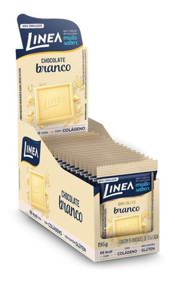 Encontraproduto.com.br - Chocolate Branco Zero Açúcar Linea Caixa com 15 Unidades de 13g Cada