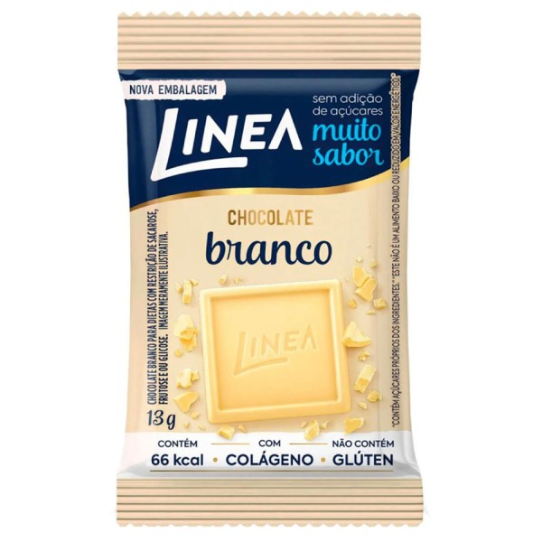 Encontraproduto.com.br - Chocolate Branco Zero Açúcar Linea Caixa com 15 Unidades de 13g Cada
