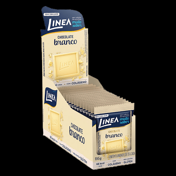 Encontraproduto.com.br - Chocolate Branco Zero Açúcar Linea Caixa com 15 Unidades de 13g Cada