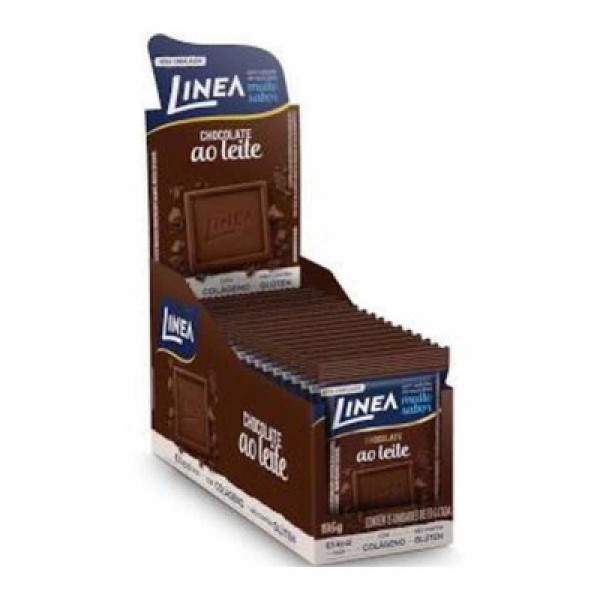 Encontraproduto.com.br - Chocolate ao Leite Zero Açúcar Linea Caixa com 15 Unidades de 13g Cada