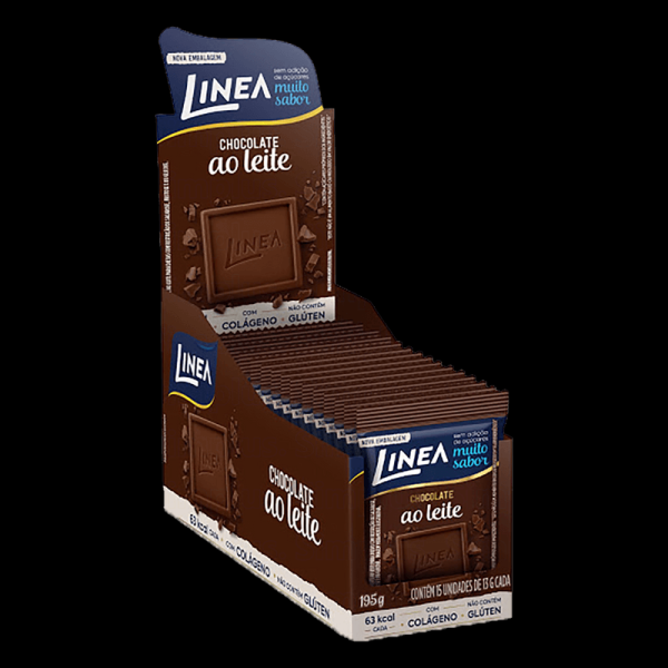 Encontraproduto.com.br - Chocolate ao Leite Zero Açúcar Linea Caixa com 15 Unidades de 13g Cada