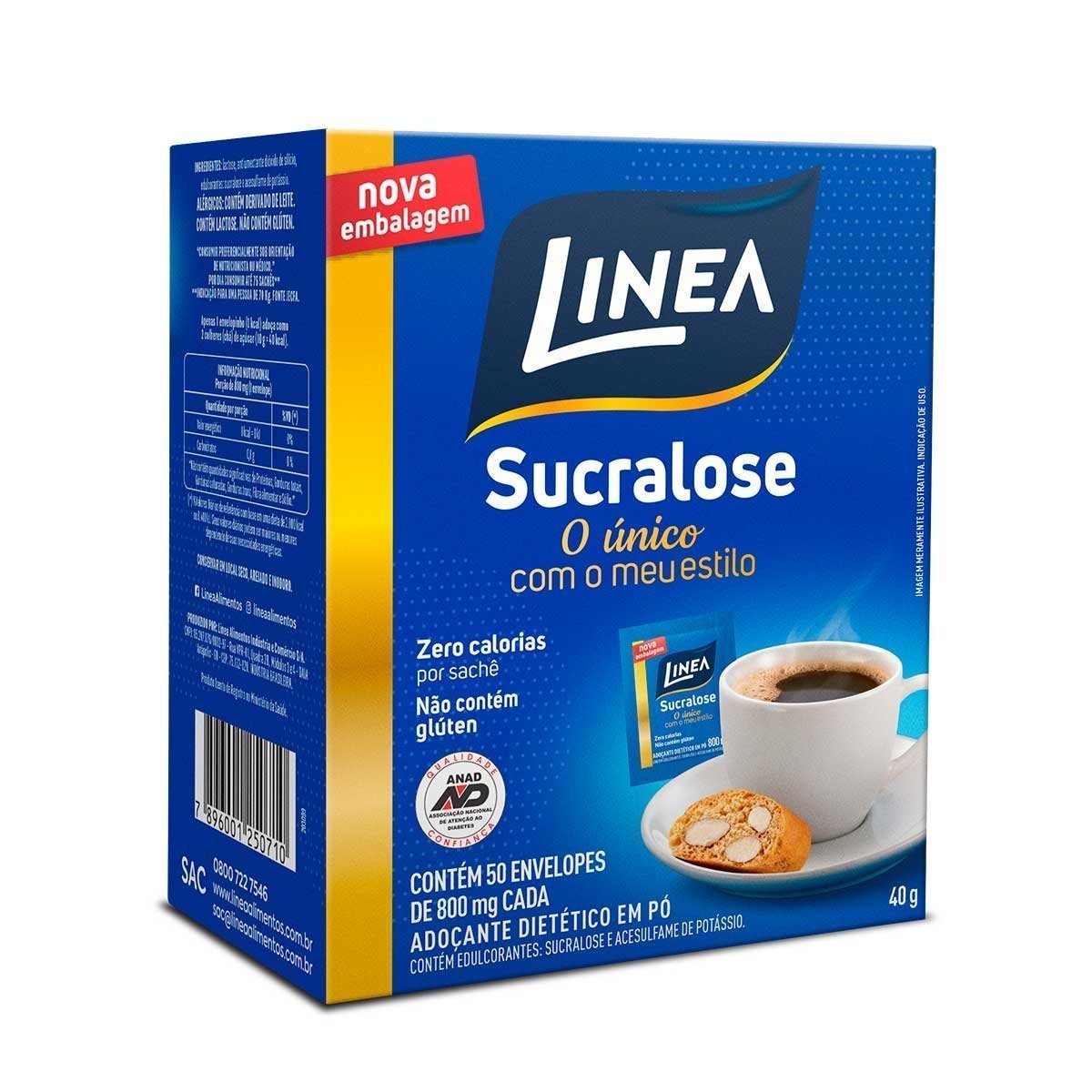Encontraproduto.com.br - Adoçante Linea Sucralose Em Pó Sem Glúten 40 G 50 U
