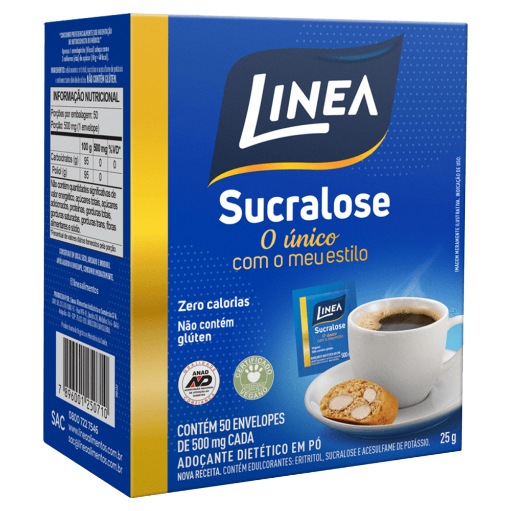 Encontraproduto.com.br - Adoçante Linea Sucralose Em Pó Sem Glúten 40 G 50 U