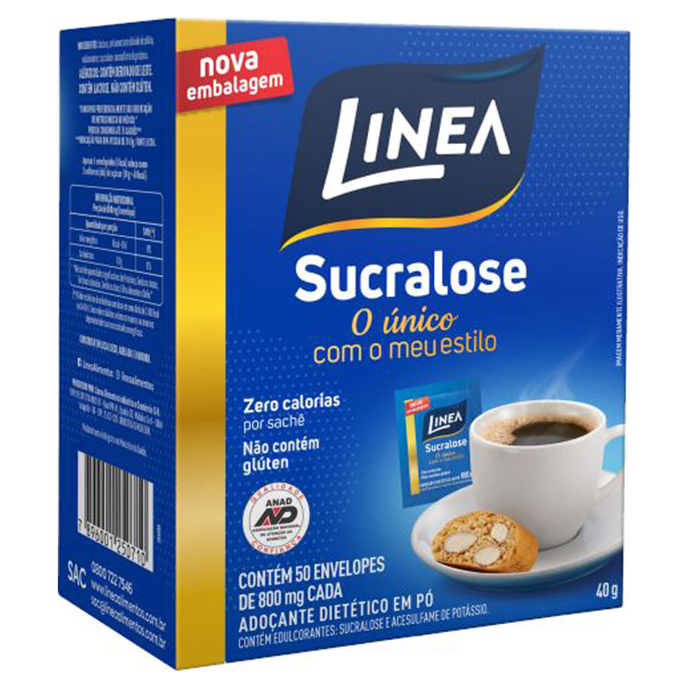 Encontraproduto.com.br - Adoçante Linea Sucralose Em Pó Sem Glúten 40 G 50 U