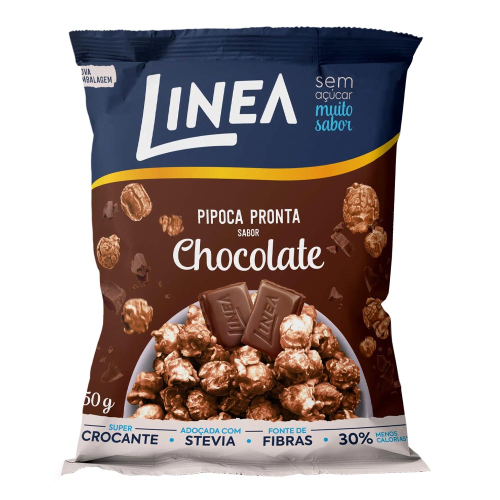 Encontraproduto.com.br - Pipoca Pronta de Chocolate 50g - Linea