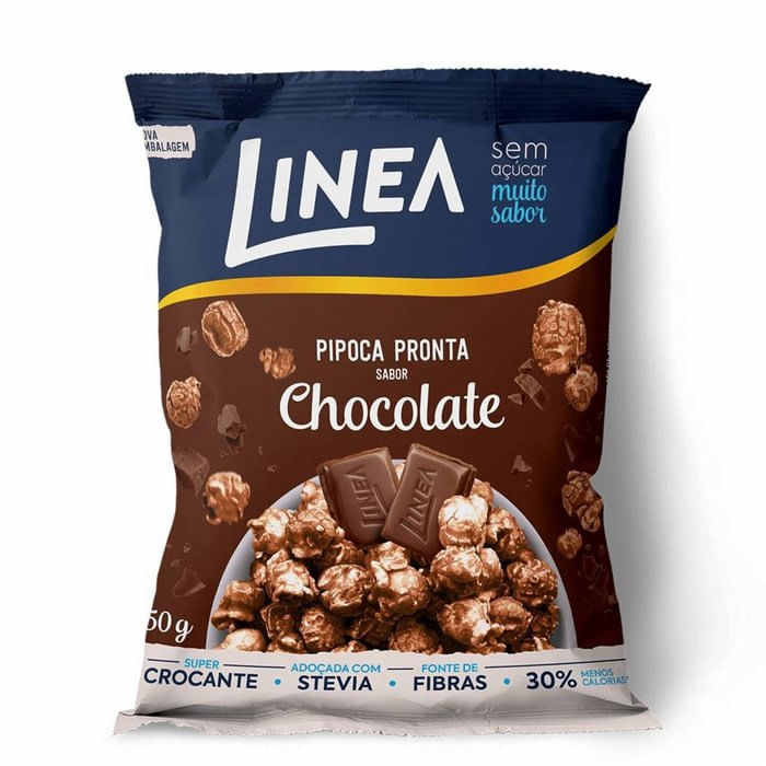 Encontraproduto.com.br - Pipoca Pronta de Chocolate 50g - Linea