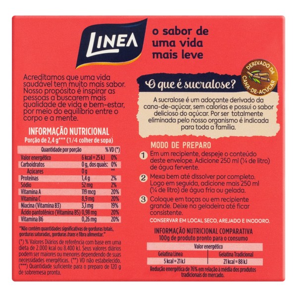 Encontraproduto.com.br - Gelatina Línea Morango Caixeta com 10g