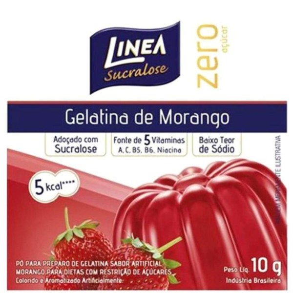 Encontraproduto.com.br - Gelatina Línea Morango Caixeta com 10g