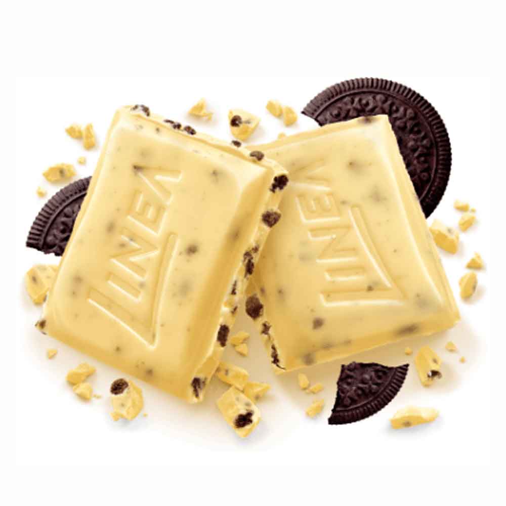 Encontraproduto.com.br - Chocolate Branco Linea Zero Cookiesn cream Unidade com 30g