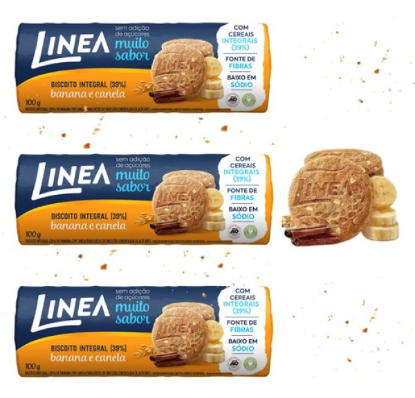 Encontraproduto.com.br - Kit 3 Biscoito Integral Diet Sabores - Linea