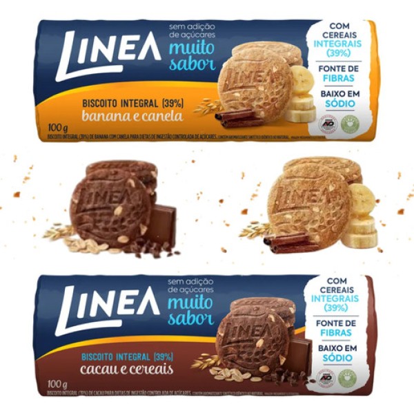Encontraproduto.com.br - Kit 3 Biscoito Integral Diet Sabores - Linea