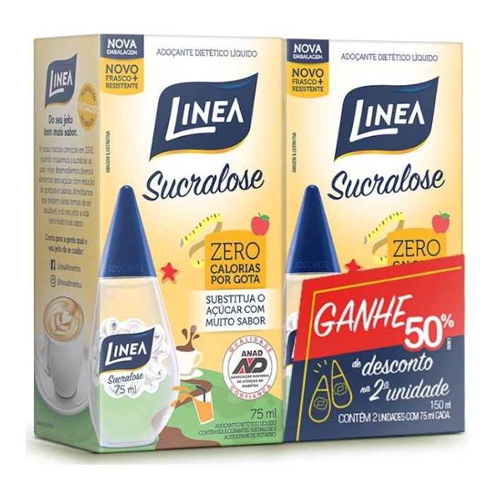 Encontraproduto.com.br - Adoçante Líquido Linea Sucralose Pack com 2x75ml