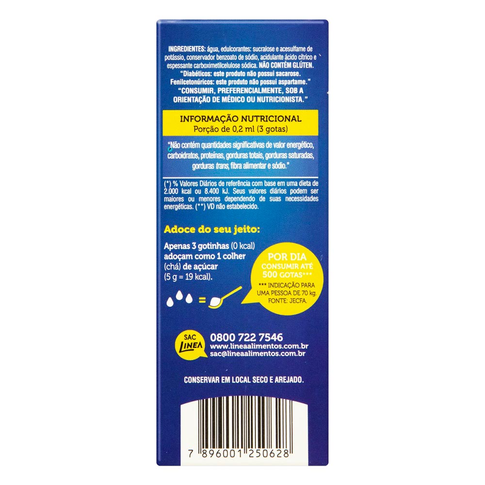 Encontraproduto.com.br - Adoçante Líquido Linea Sucralose Pack com 2x75ml