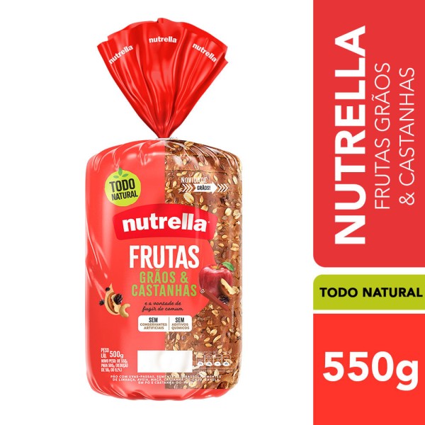Encontraproduto.com.br - Pão Integral Nutrella Frutas Pacote com 500g