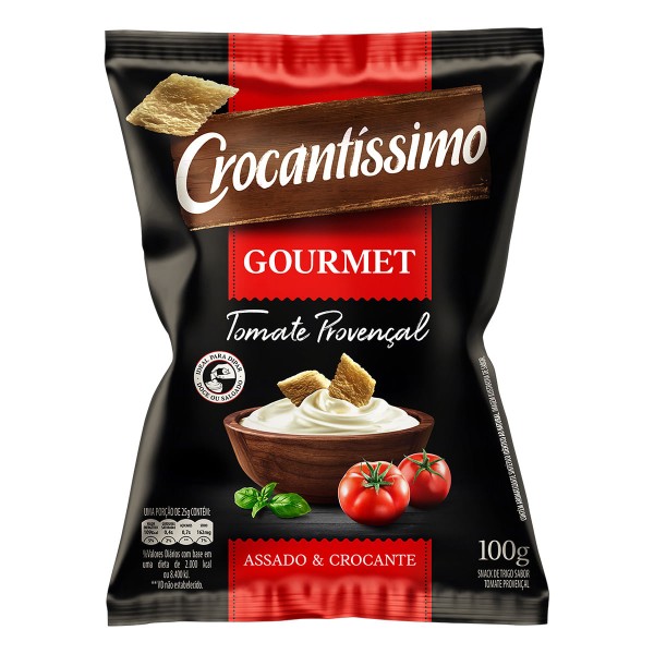 Encontraproduto.com.br - Snack de Trigo Tomate Provençal Crocantíssimo Gourmet Pacote 100g