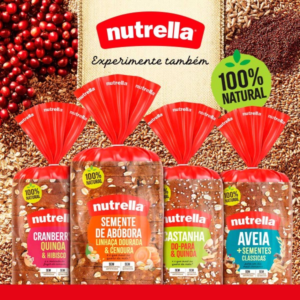 Encontraproduto.com.br - Pão Integral Nutrella Semente de Abóbora e Linhaça Pacote com 350g
