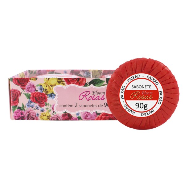 Encontraproduto.com.br - Estojo com 2 Sabonetes Bloom Rosas Aromática Paixão 90g Cada
