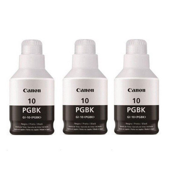 Encontraproduto.com.br - Kit 3 Tinta Gi-10 Gi10 Black Tank G5010 G5011 G6010 G6011 G7010 G-6010 G-7011