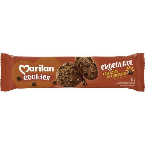 Encontraproduto.com.br - Biscoito Cookie Chocolate com Gotas de Chocolate Marilan 80 g