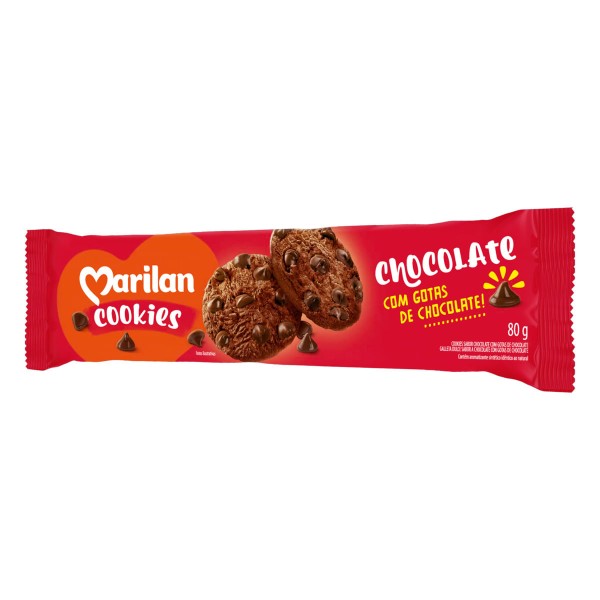 Encontraproduto.com.br - Biscoito Cookie Chocolate com Gotas de Chocolate Marilan 80 g