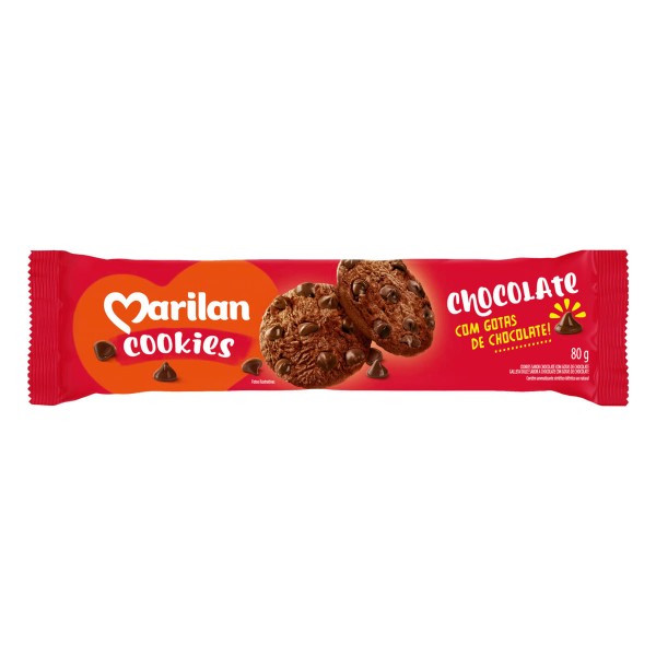 Encontraproduto.com.br - Biscoito Cookie Chocolate com Gotas de Chocolate Marilan 80 g